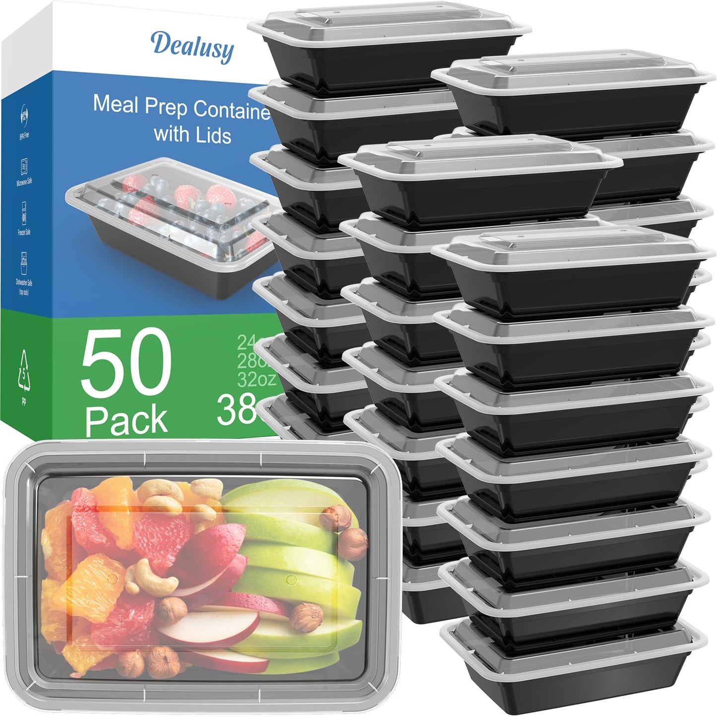 Meal Prep Containers with Lids Multi Size 24–38 oz