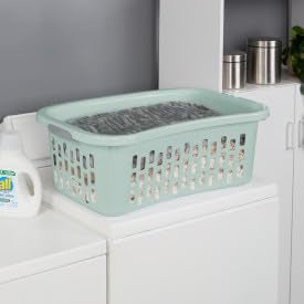 Stackable Plastic Laundry Basket with Handles 1 5 Bushel Capacity