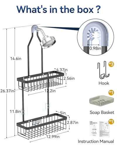 YASONIC Never Rust Hanging Shower Caddy Aluminum Organizer
