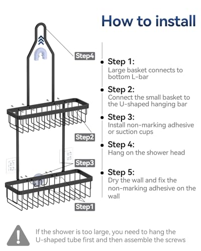 YASONIC Never Rust Hanging Shower Caddy Aluminum Organizer