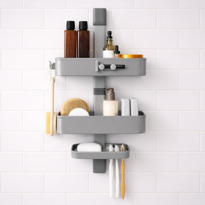 Rust Resistant Shower Caddy Adjustable Shelves Bathroom Organizer