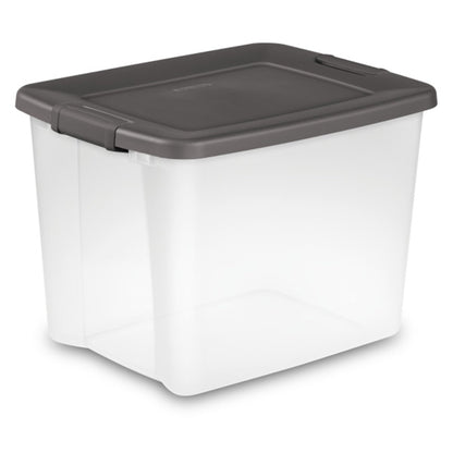 6-Pack Stackable Clear Storage Bins with Lids 50QT Gray