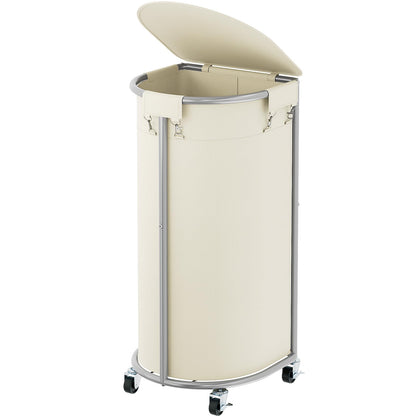 Rolling Laundry Basket with Lid Wheels Hamper Set
