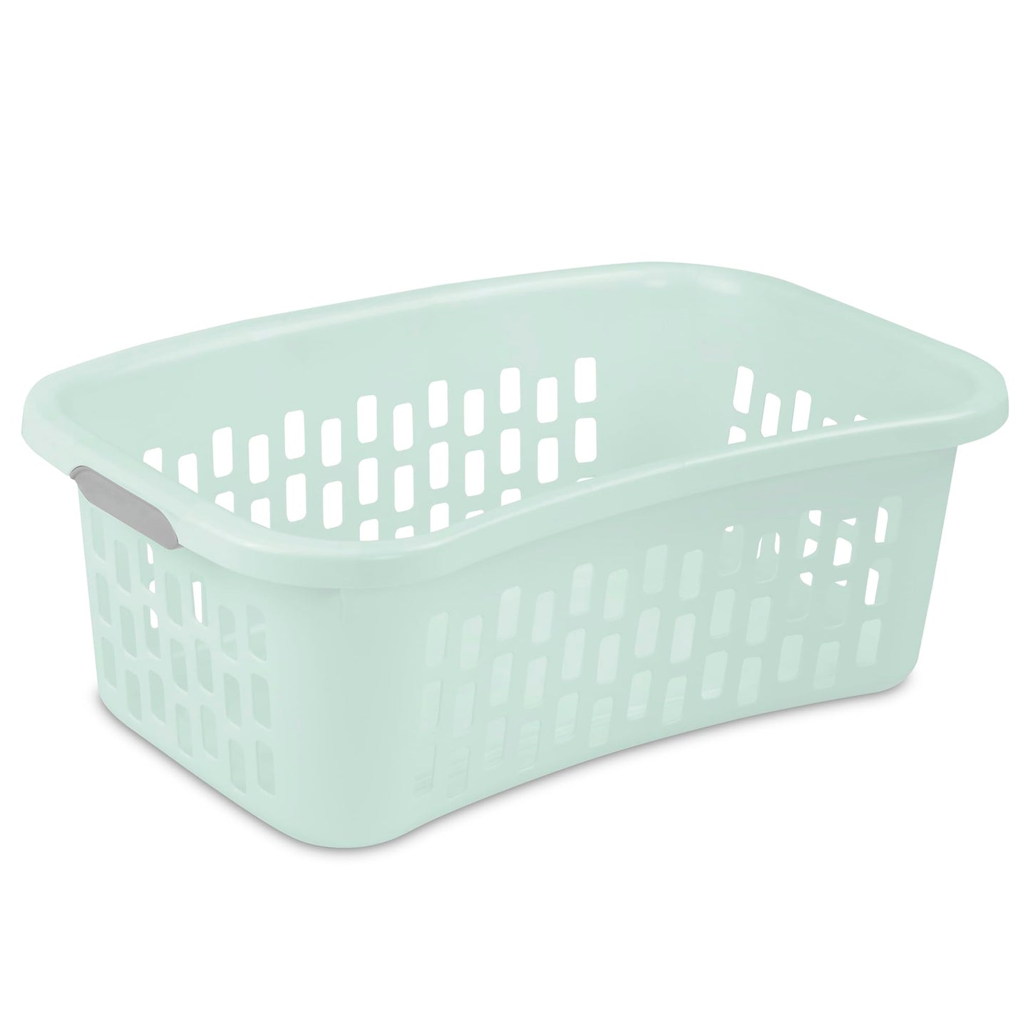 Stackable Plastic Laundry Basket with Handles 1 5 Bushel Capacity