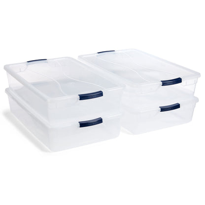 Large Clear Stackable Storage Container with Lid