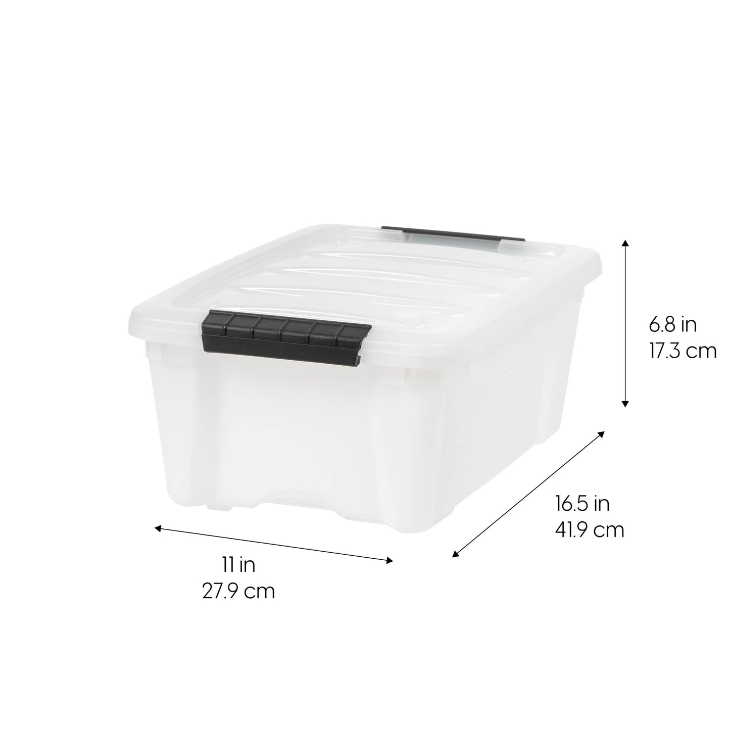 Stackable Clear Storage Bins with Latching Lids Secure Pull Handle