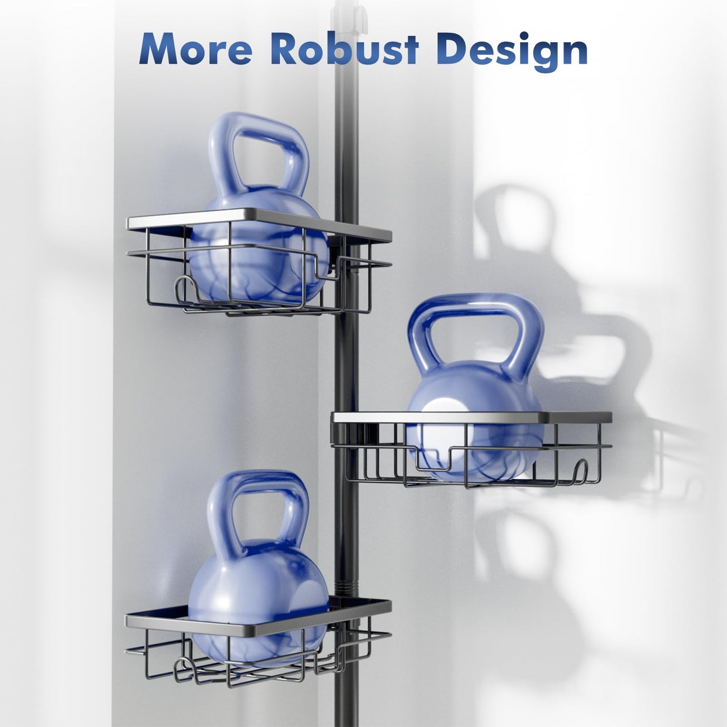 Corner Tension Pole Shower Caddy Adjustable Bathroom Organizer