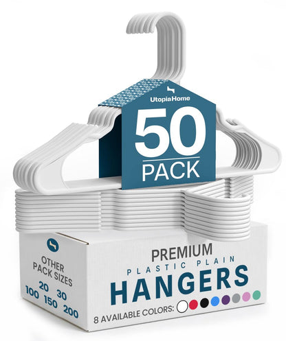 Plastic Space Saving Clothes Hangers 200 Pack White