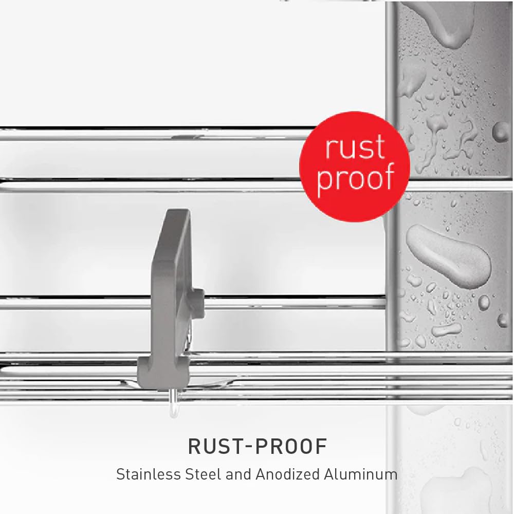 Adjustable Shower Caddy Rust Resistant Bathroom Organizer