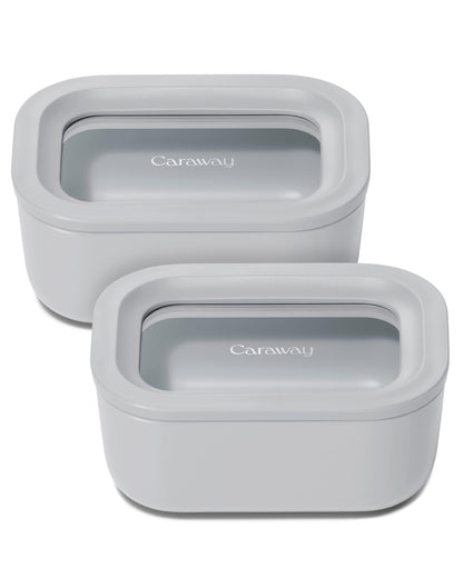 Glass Food Storage Set Ceramic Coated Lids Microwave Safe