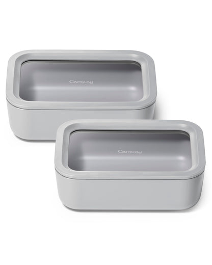 Glass Food Storage Set Ceramic Coated Lids Microwave Safe