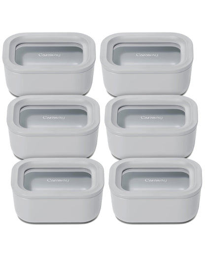 Glass Food Storage Set Ceramic Coated Lids Microwave Safe