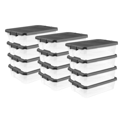 Stackable Clear Storage Bins with Latching Lids