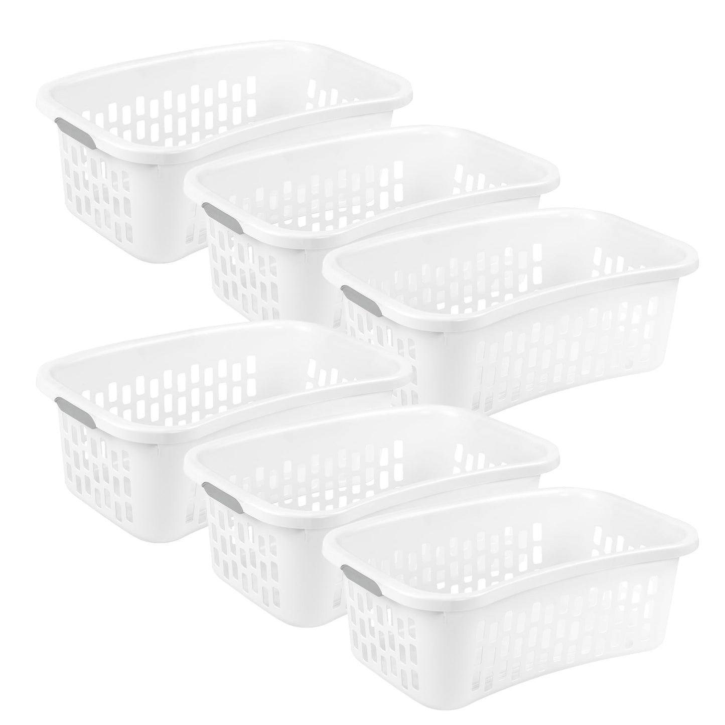 Stackable Plastic Laundry Basket with Handles 1 5 Bushel Capacity