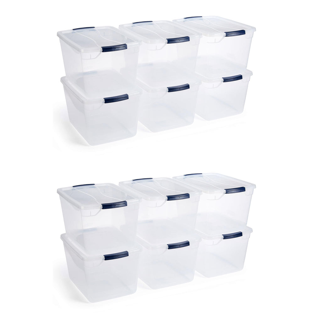 12-Pack Stackable Clear Latching Storage Containers 32 Qt