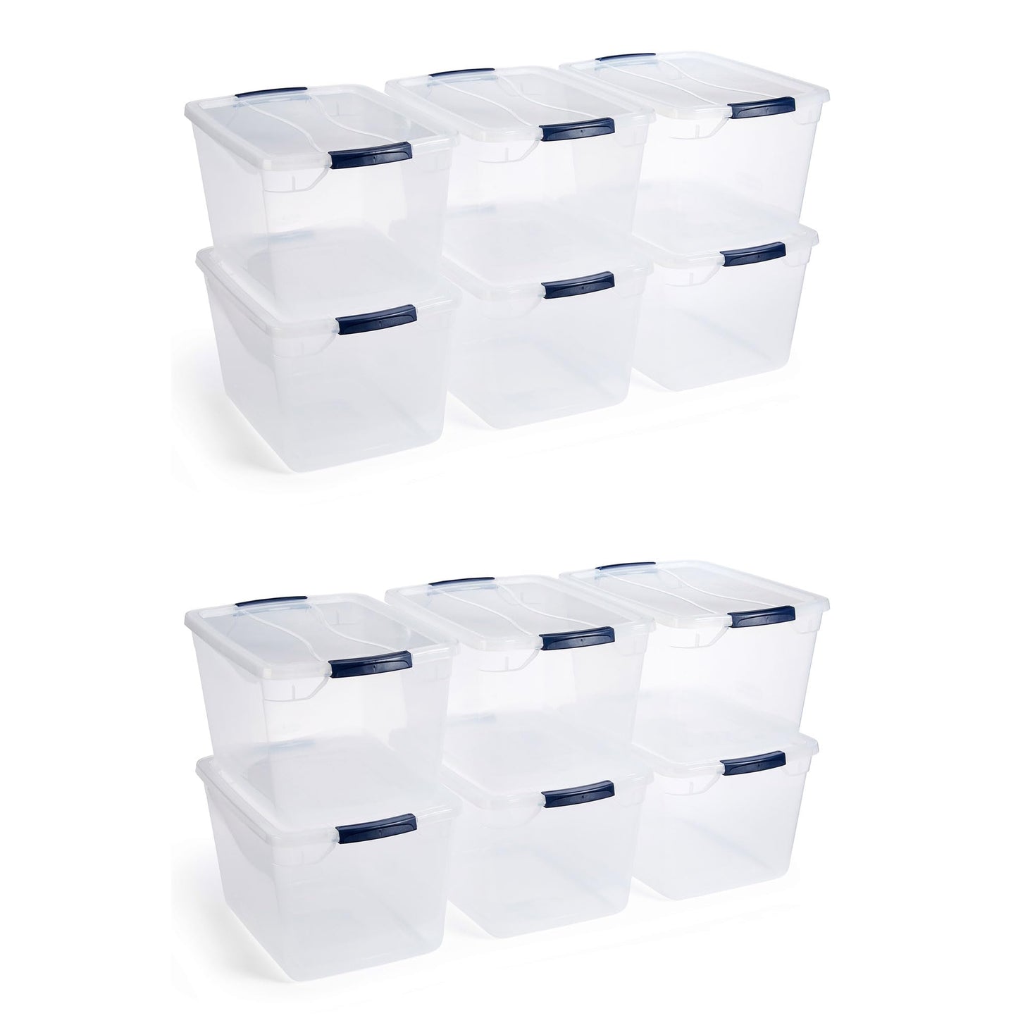 12-Pack Stackable Clear Latching Storage Containers 32 Qt