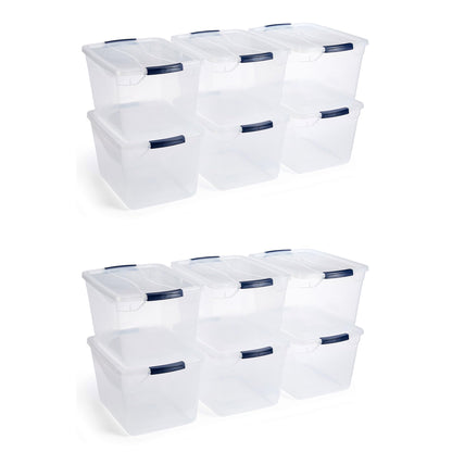 12-Pack Stackable Clear Latching Storage Containers 32 Qt