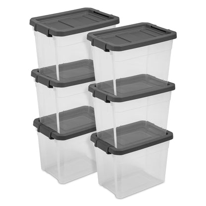 Stackable Clear Storage Bins with Latching Lids