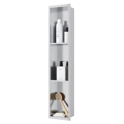 Three-Tier Stainless Recessed Shower Wall Niche