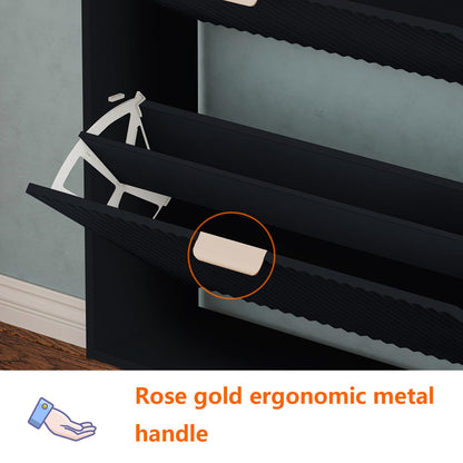 Narrow Shoe Cabinet Storage with Flip Drawer Entryway Organizer