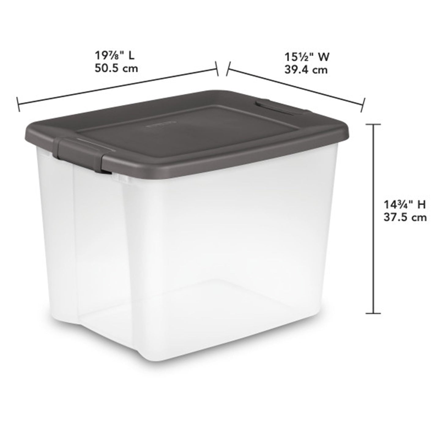 6-Pack Stackable Clear Storage Bins with Lids 50QT Gray