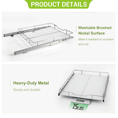 Pull Out Cabinet Organizer 20W x 21D Chrome