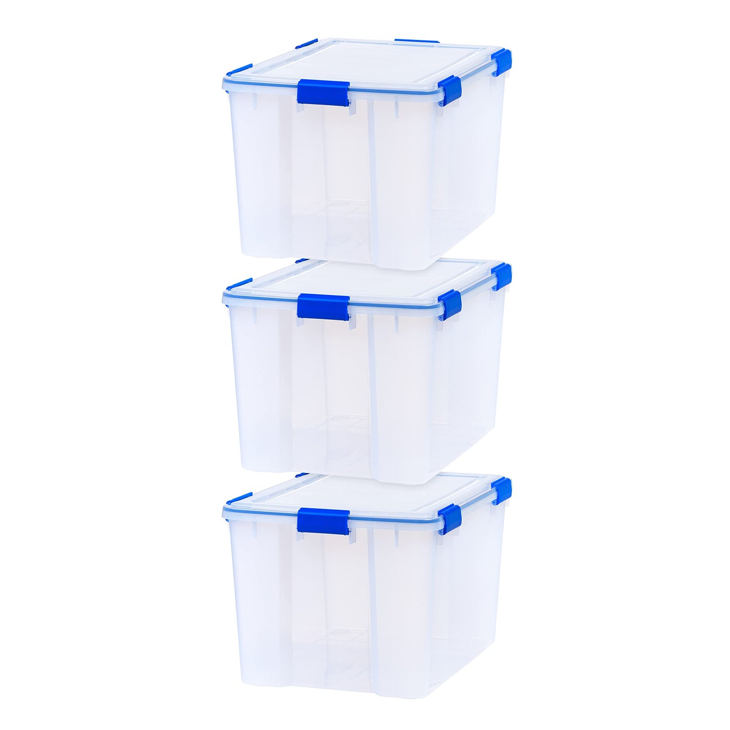Stackable Weatherproof Plastic Storage Box with Lid Blue
