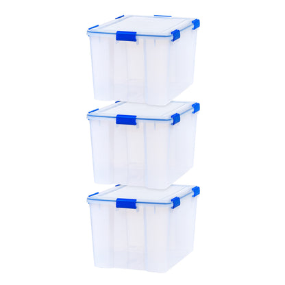 Stackable Weatherproof Plastic Storage Box with Lid Blue