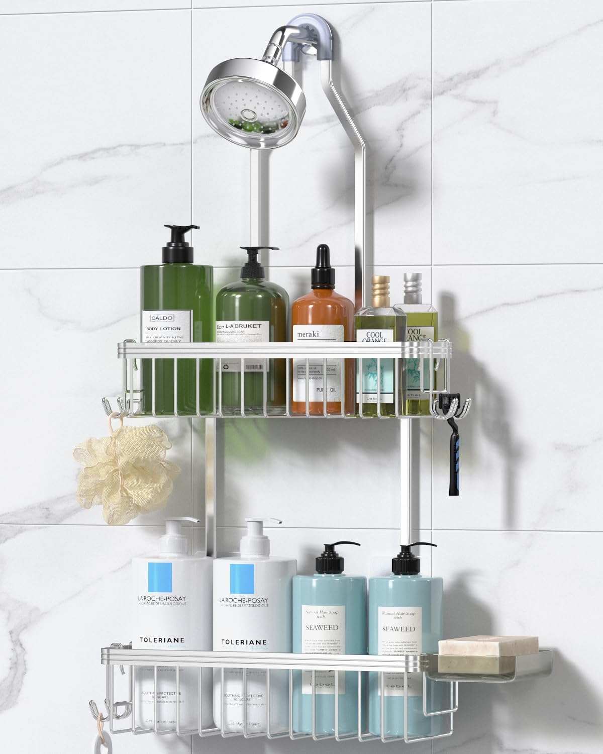 YASONIC Never Rust Hanging Shower Caddy Aluminum Organizer