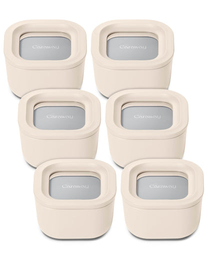 Glass Food Storage Set Ceramic Coated Lids Microwave Safe