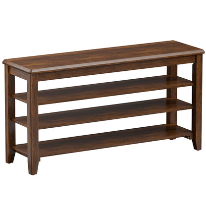 Entryway Shoe Bench Storage with Cushion Shelves