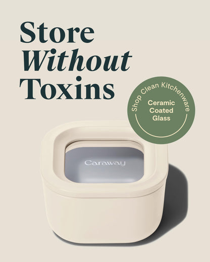 Glass Food Storage Set Ceramic Coated Lids Microwave Safe