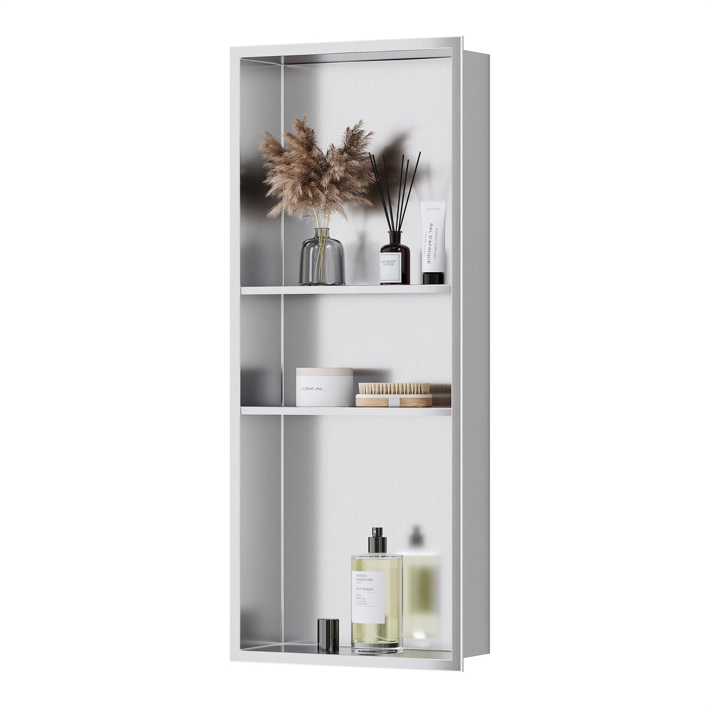 Three-Tier Stainless Recessed Shower Wall Niche