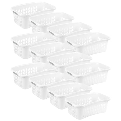 Stackable Plastic Laundry Basket with Handles 1 5 Bushel Capacity