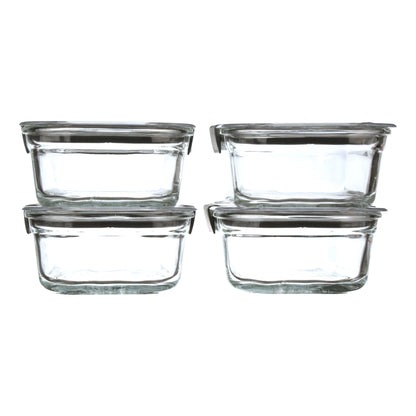 Glass Food Storage Containers Set Assorted Sizes Leak Proof Clear