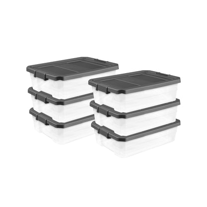 Stackable Clear Storage Bins with Latching Lids