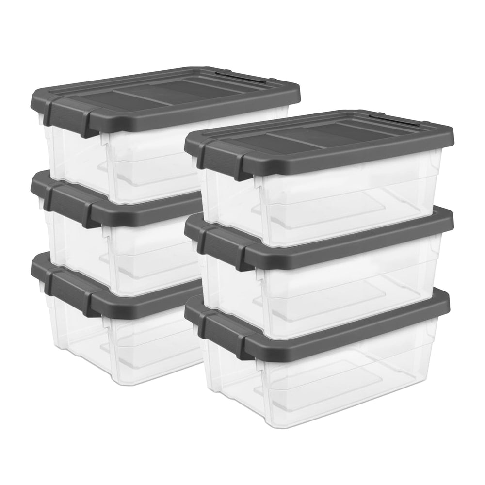 Stackable Clear Storage Bins with Latching Lids