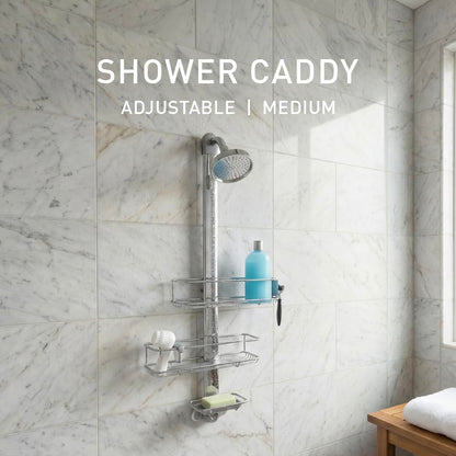 Adjustable Shower Caddy Rust Resistant Bathroom Organizer