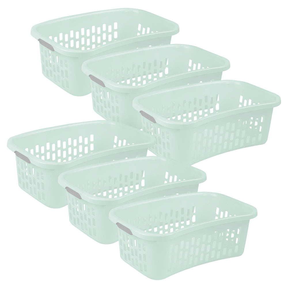 Stackable Plastic Laundry Basket with Handles 1 5 Bushel Capacity