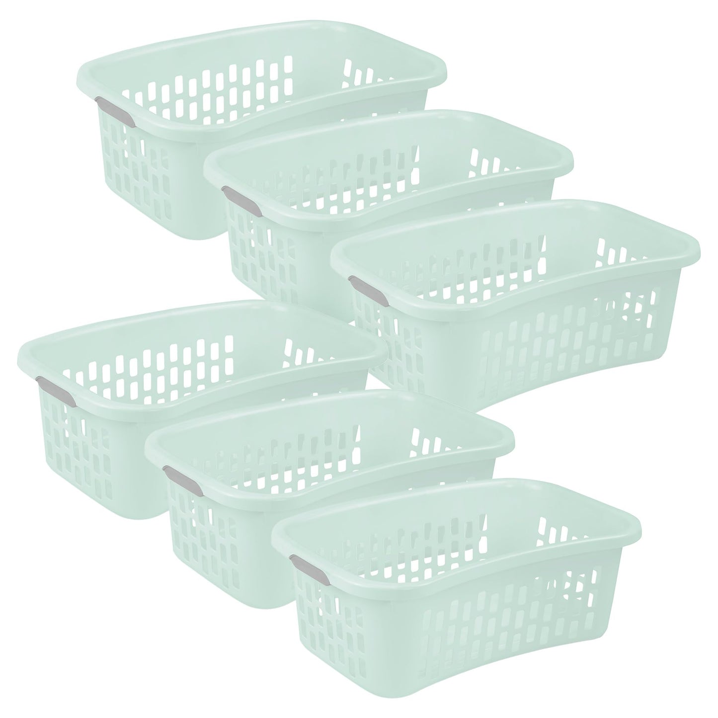 Stackable Plastic Laundry Basket with Handles 1 5 Bushel Capacity