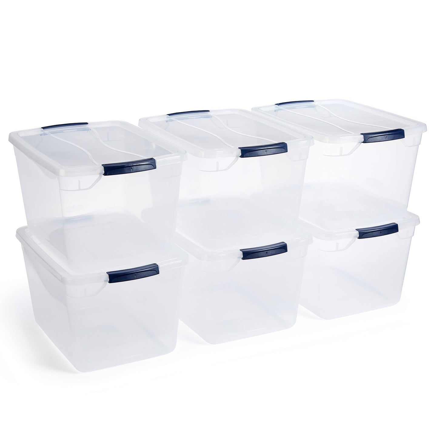 12-Pack Stackable Clear Latching Storage Containers 32 Qt