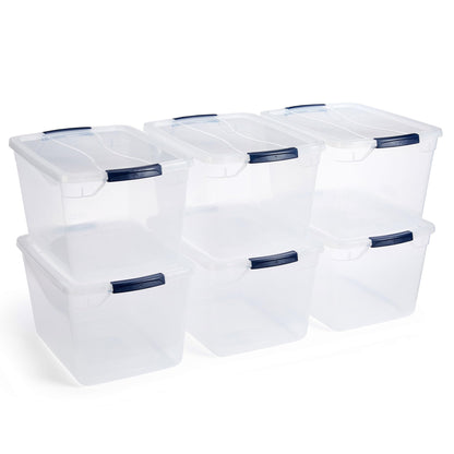 12-Pack Stackable Clear Latching Storage Containers 32 Qt