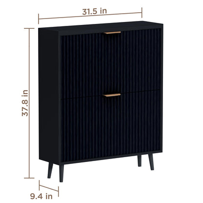 Narrow Shoe Cabinet Storage with Flip Drawer Entryway Organizer