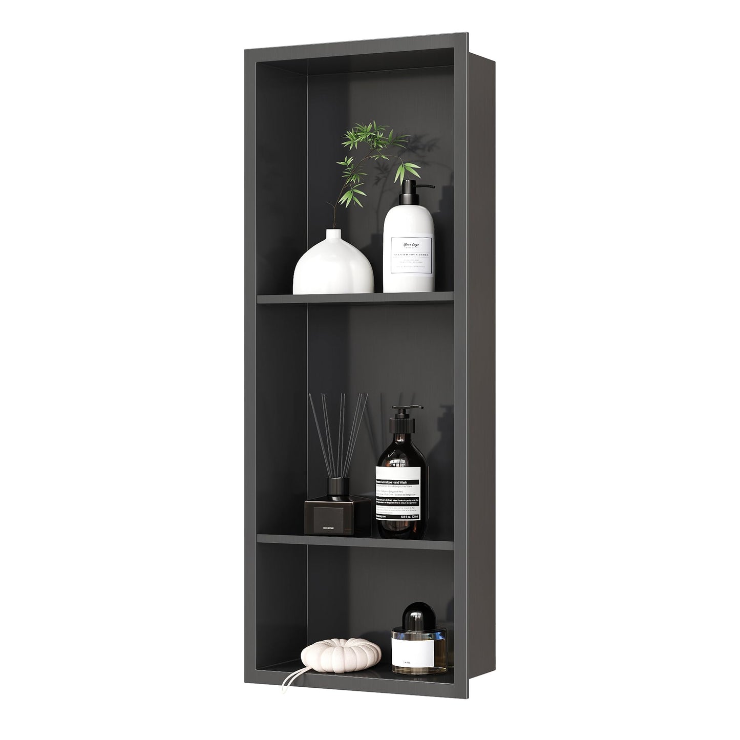 Three-Tier Stainless Recessed Shower Wall Niche