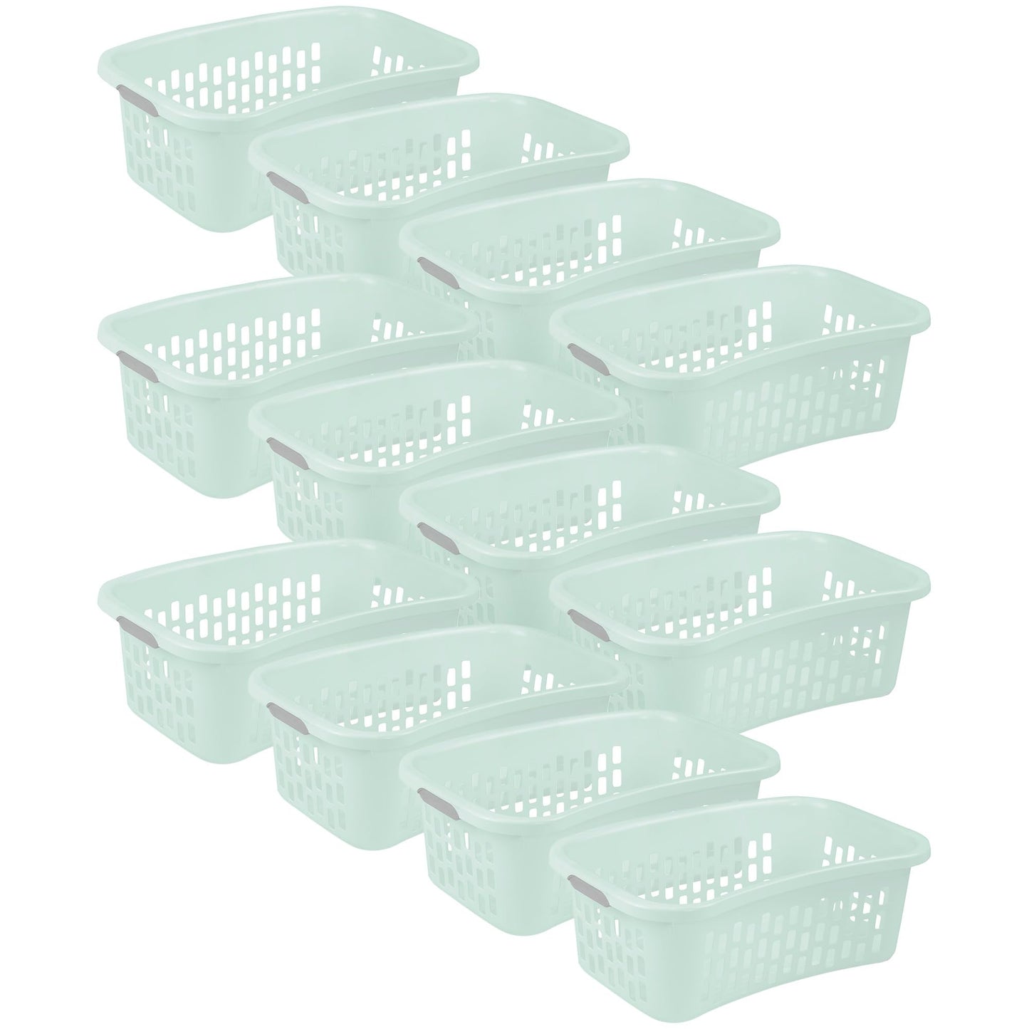 Stackable Plastic Laundry Basket with Handles 1 5 Bushel Capacity