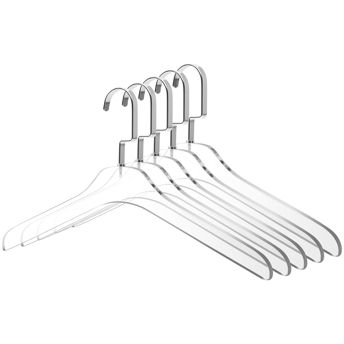 Clear Acrylic Suit Coat Hangers Silver Hook 50 Pack