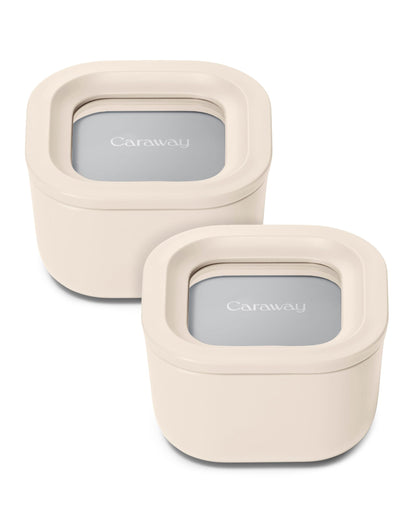 Glass Food Storage Set Ceramic Coated Lids Microwave Safe