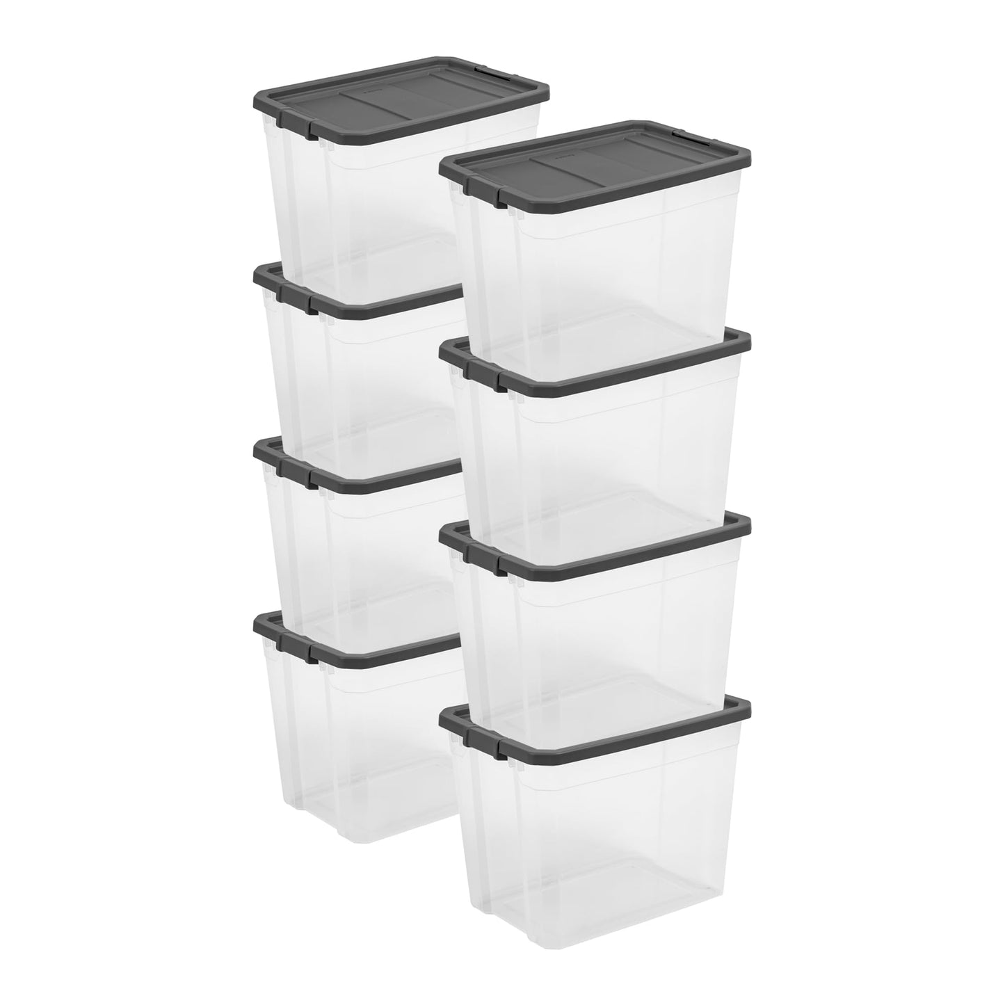 Stackable Clear Storage Bins with Latching Lids