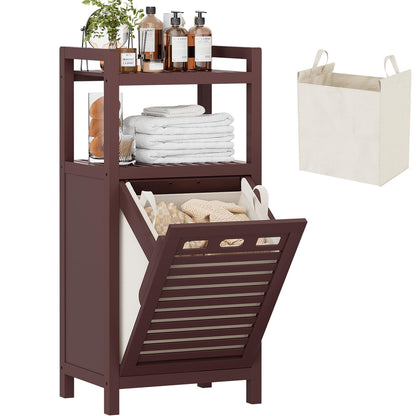 Tilt Out Laundry Hamper Cabinet with Storage