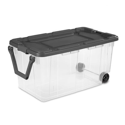 4-Pack Stackable Clear Storage Bins with Latching Lids 160QT